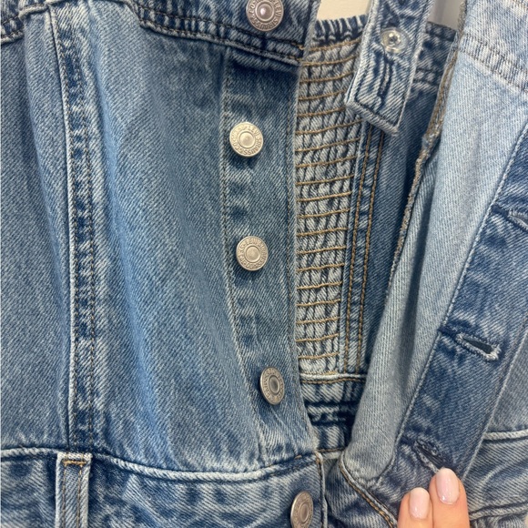 Levi’s Strauss Light Blue Denim Overalls Wide Leg Jumpsuit XS - Picture 5 of 8